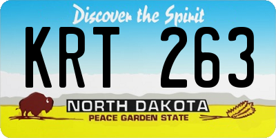 ND license plate KRT263