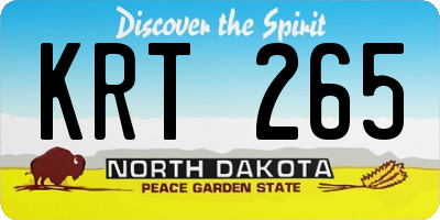 ND license plate KRT265