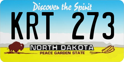 ND license plate KRT273