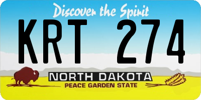 ND license plate KRT274