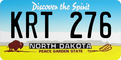 ND license plate KRT276