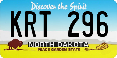 ND license plate KRT296
