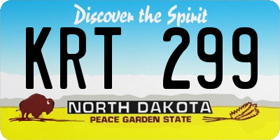 ND license plate KRT299