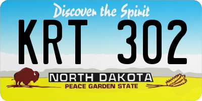 ND license plate KRT302