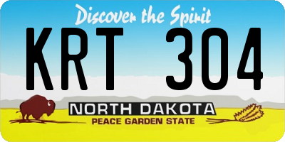 ND license plate KRT304