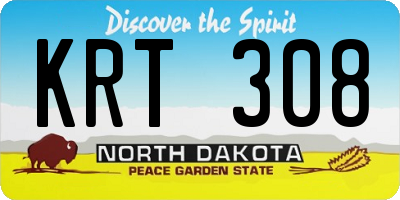 ND license plate KRT308