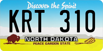 ND license plate KRT310