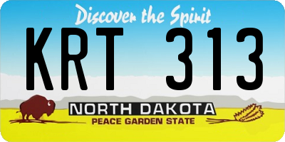 ND license plate KRT313