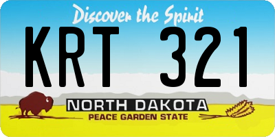 ND license plate KRT321