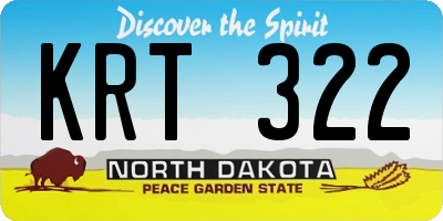 ND license plate KRT322