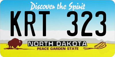 ND license plate KRT323