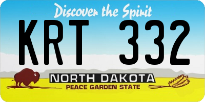 ND license plate KRT332