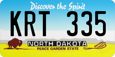 ND license plate KRT335