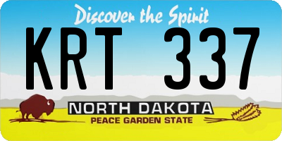 ND license plate KRT337