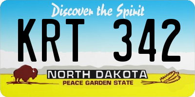 ND license plate KRT342