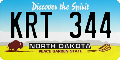 ND license plate KRT344