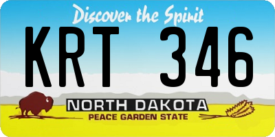 ND license plate KRT346
