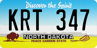 ND license plate KRT347