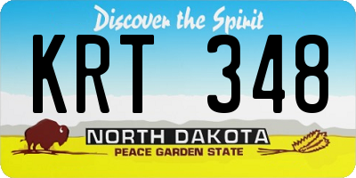 ND license plate KRT348