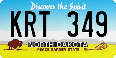 ND license plate KRT349