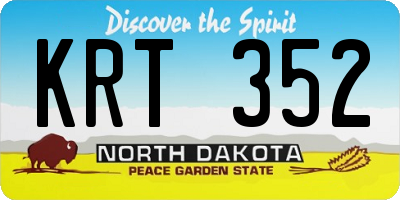 ND license plate KRT352