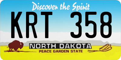 ND license plate KRT358