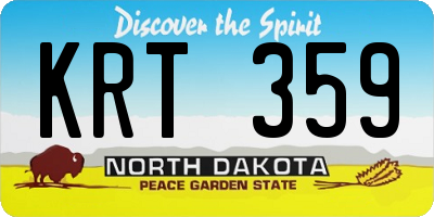 ND license plate KRT359