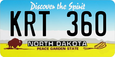 ND license plate KRT360