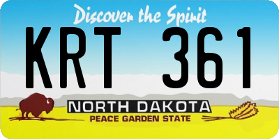 ND license plate KRT361