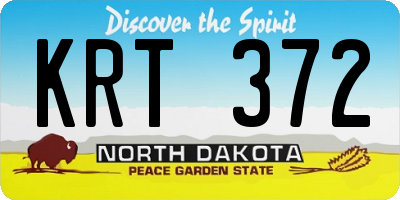 ND license plate KRT372