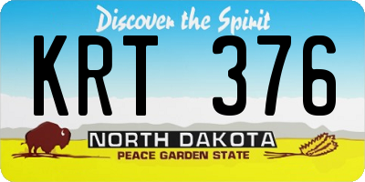 ND license plate KRT376