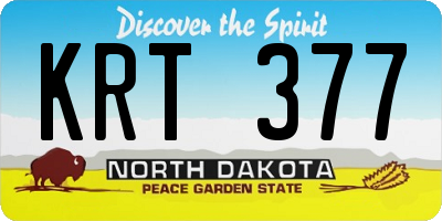 ND license plate KRT377
