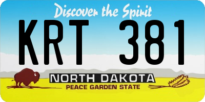 ND license plate KRT381