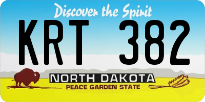 ND license plate KRT382