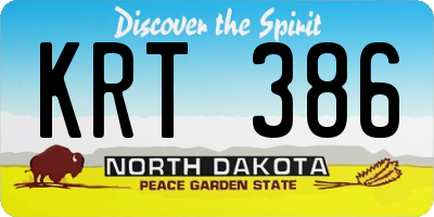 ND license plate KRT386