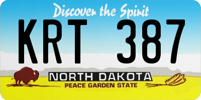 ND license plate KRT387