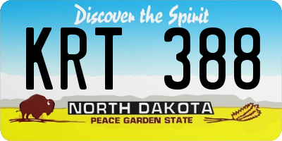 ND license plate KRT388