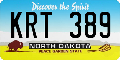 ND license plate KRT389