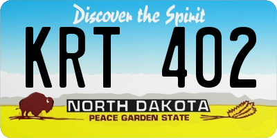 ND license plate KRT402