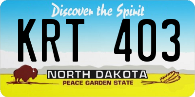 ND license plate KRT403