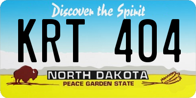 ND license plate KRT404