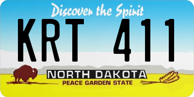 ND license plate KRT411