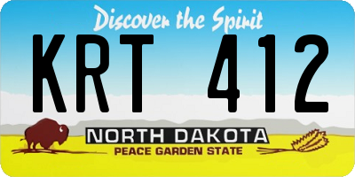 ND license plate KRT412