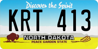 ND license plate KRT413