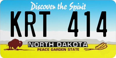 ND license plate KRT414