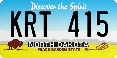 ND license plate KRT415