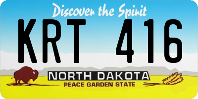 ND license plate KRT416