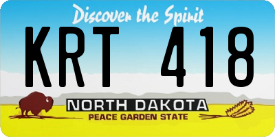ND license plate KRT418
