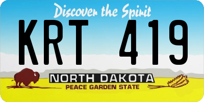 ND license plate KRT419