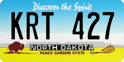 ND license plate KRT427